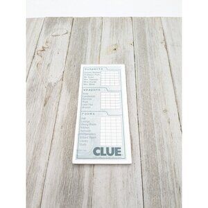 Clue Board Game Replacement Parts Detective Notes 2002